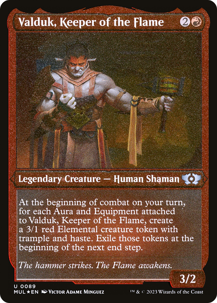 Valduk, Keeper of the Flame (MUL-089) - Multiverse Legends Etched Foil - Premium MTG Single from Wizards of the Coast - Just $0.08! Shop now at Game Crave Tournament Store