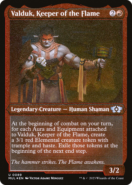 Valduk, Keeper of the Flame (MUL-089) - Multiverse Legends Etched Foil - Premium MTG Single from Wizards of the Coast - Just $0.08! Shop now at Game Crave Tournament Store