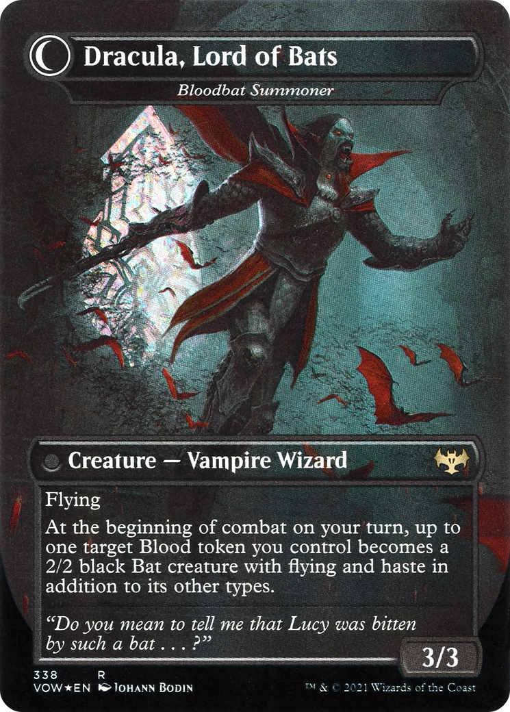 Voldaren Bloodcaster // Bloodbat Summoner (VOW-338) - Innistrad: Crimson Vow: (Double Faced Transform) (Borderless) Foil - Premium MTG Single from Wizards of the Coast - Just $0.80! Shop now at Game Crave Tournament Store