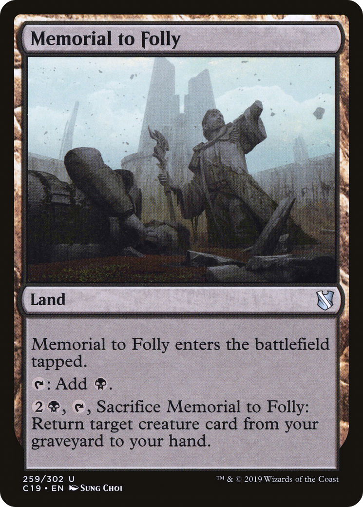 Memorial to Folly (C19-259) - Commander 2019 - Premium MTG Single from Wizards of the Coast - Just $0.08! Shop now at Game Crave Tournament Store