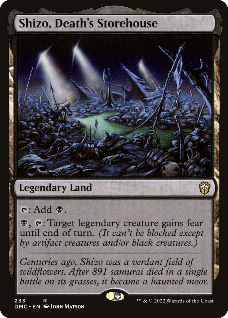 Shizo, Death's Storehouse (DMC-233) - Dominaria United Commander - Premium MTG Single from Wizards of the Coast - Just $19.77! Shop now at Game Crave Tournament Store