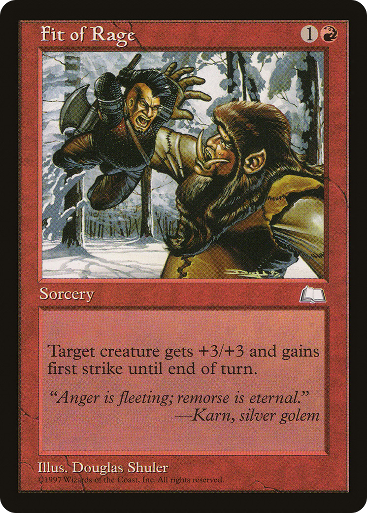 Fit of Rage (WTH-102) - Weatherlight - Premium MTG Single from Wizards of the Coast - Just $0.08! Shop now at Game Crave Tournament Store