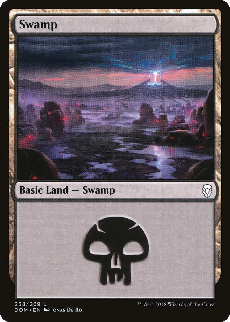 Swamp (DOM-258) - Dominaria Foil - Premium MTG Single from Wizards of the Coast - Just $0.35! Shop now at Game Crave Tournament Store