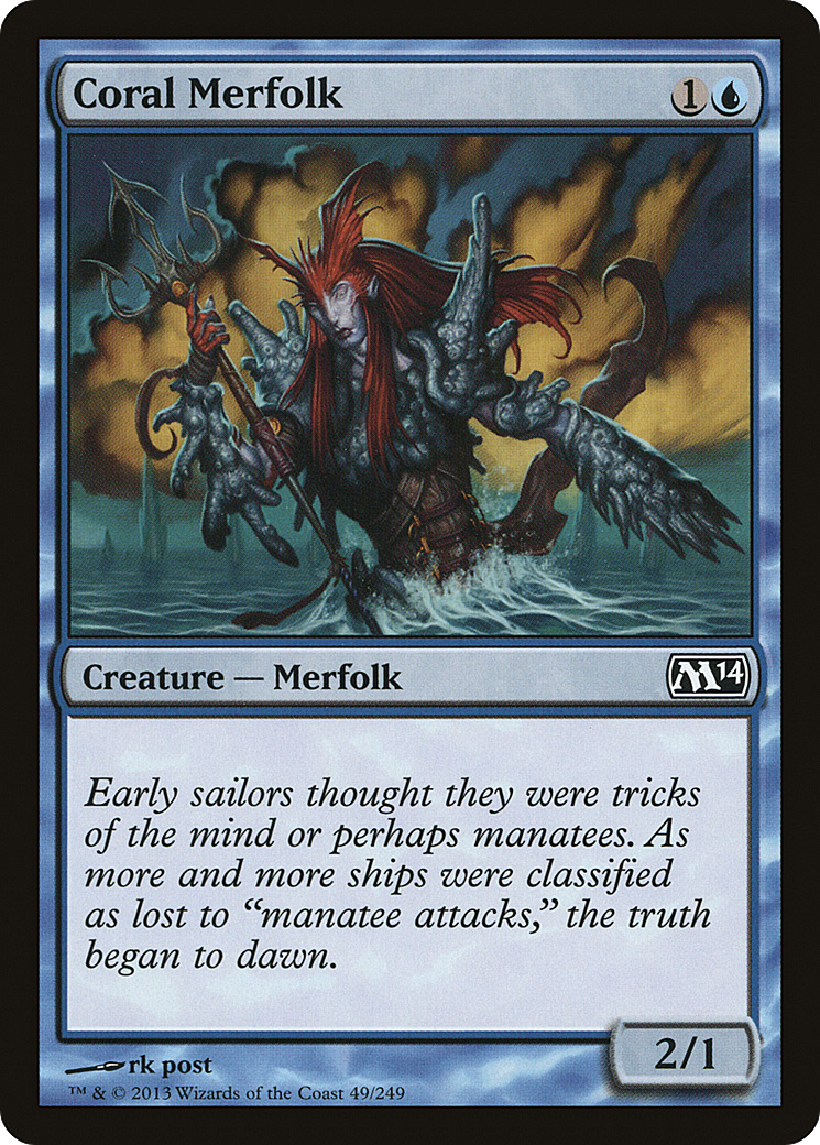 Coral Merfolk (M14-049) - Magic 2014 Foil - Premium MTG Single from Wizards of the Coast - Just $0.08! Shop now at Game Crave Tournament Store