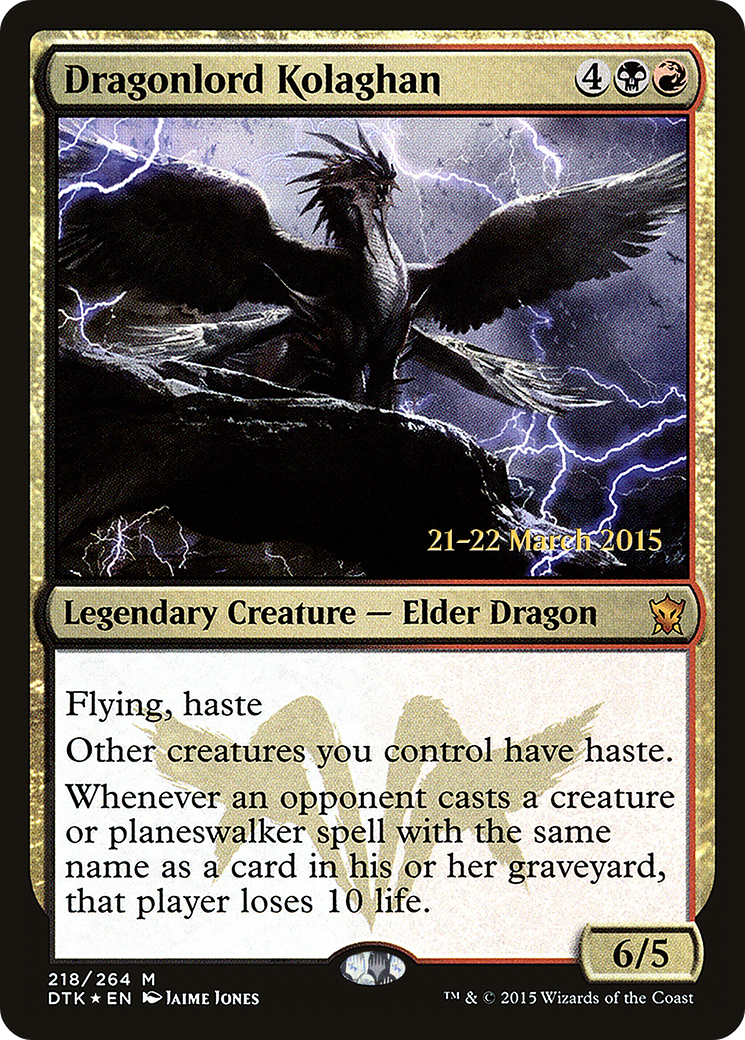 Dragonlord Kolaghan (PDTK-218S) - Dragons of Tarkir Promos Foil - Premium MTG Single from Wizards of the Coast - Just $2.37! Shop now at Game Crave Tournament Store