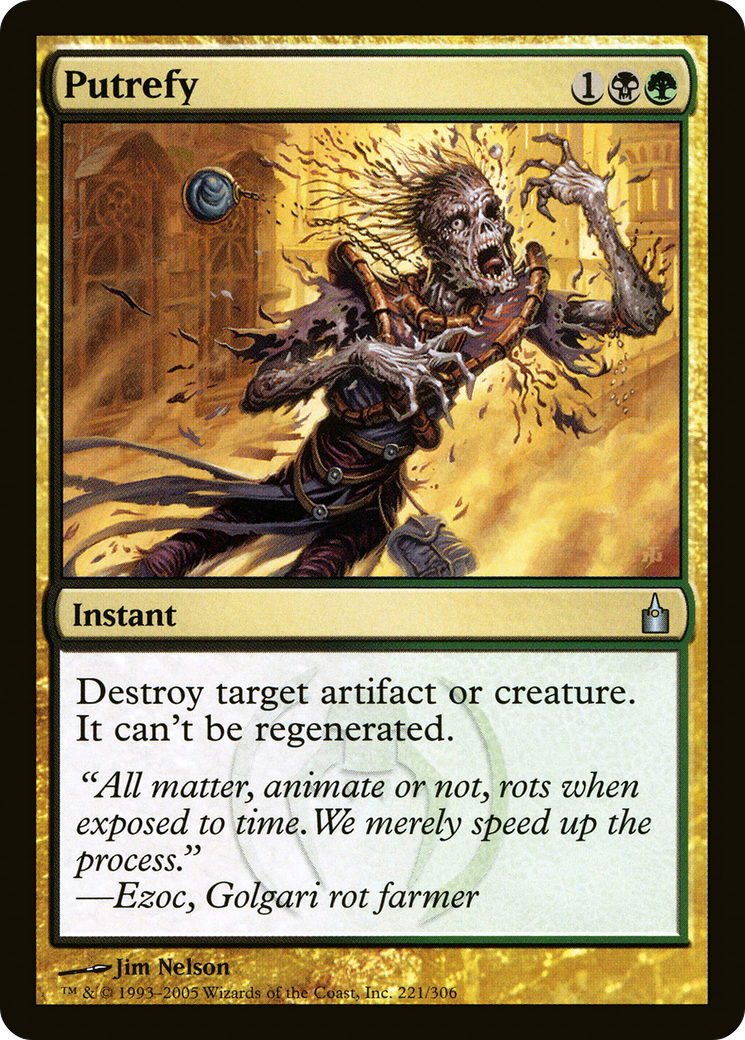 Putrefy (RAV-221) - Ravnica: City of Guilds - Premium MTG Single from Wizards of the Coast - Just $0.09! Shop now at Game Crave Tournament Store