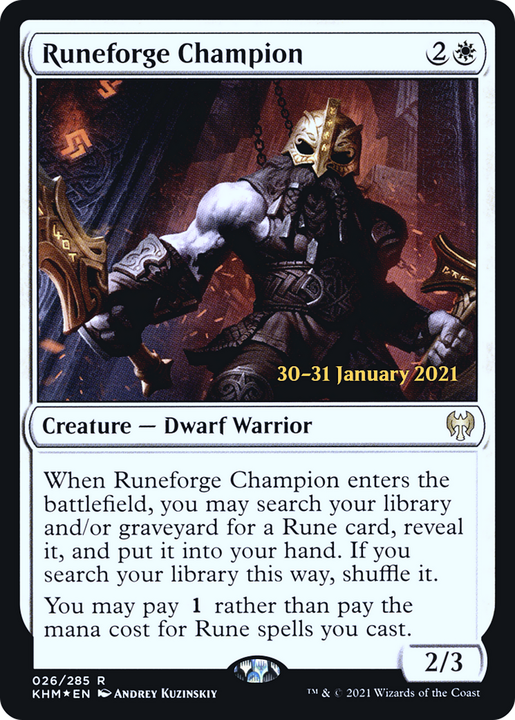 Runeforge Champion (PKHM-26S) - Kaldheim Promos Foil - Premium MTG Single from Wizards of the Coast - Just $0.08! Shop now at Game Crave Tournament Store