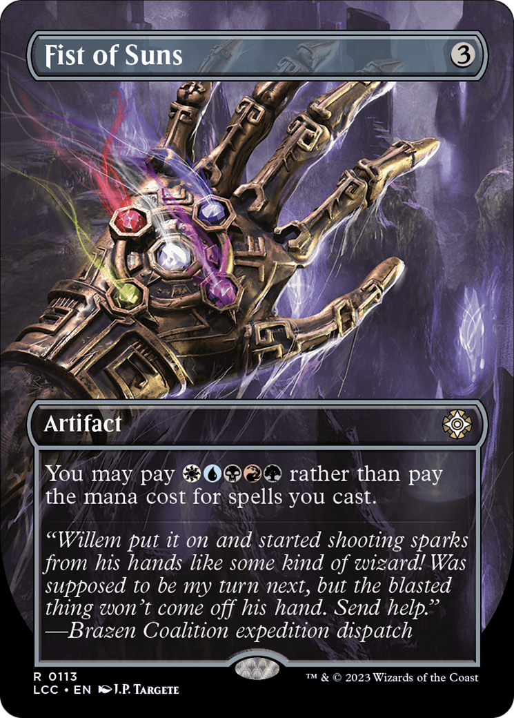 Fist of Suns (LCC-113) - The Lost Caverns of Ixalan Commander (Borderless) Foil - Premium MTG Single from Wizards of the Coast - Just $11.14! Shop now at Game Crave Tournament Store