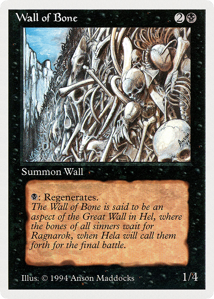 Wall of Bone (SUM-134) - Summer Magic / Edgar - Premium MTG Single from Wizards of the Coast - Just $0! Shop now at Game Crave Tournament Store