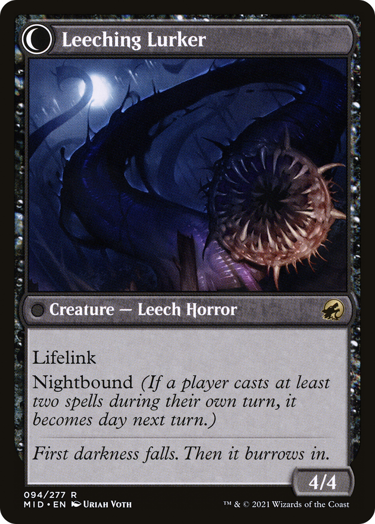 Curse of Leeches // Leeching Lurker (MID-094) - Innistrad: Midnight Hunt: (Double Faced Transform) Foil - Premium MTG Single from Wizards of the Coast - Just $0.08! Shop now at Game Crave Tournament Store