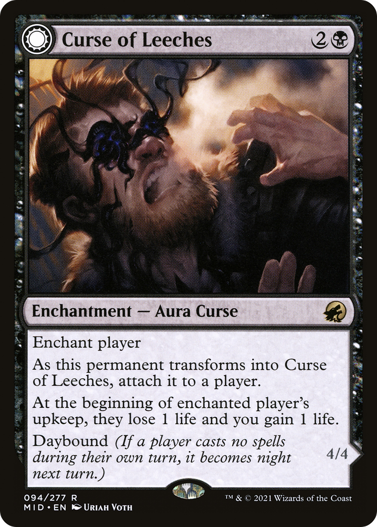 Curse of Leeches // Leeching Lurker (MID-094) - Innistrad: Midnight Hunt: (Double Faced Transform) Foil - Premium MTG Single from Wizards of the Coast - Just $0.08! Shop now at Game Crave Tournament Store