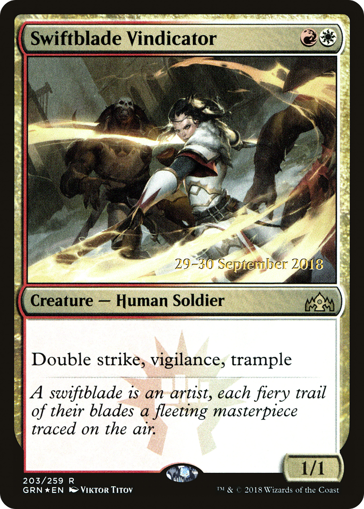 Swiftblade Vindicator (PGRN-203S) - Guilds of Ravnica Promos Foil - Premium MTG Single from Wizards of the Coast - Just $0.17! Shop now at Game Crave Tournament Store