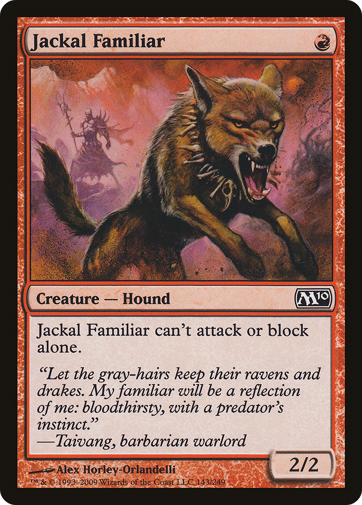 Jackal Familiar (M10-143) - Magic 2010 - Premium MTG Single from Wizards of the Coast - Just $0.08! Shop now at Game Crave Tournament Store