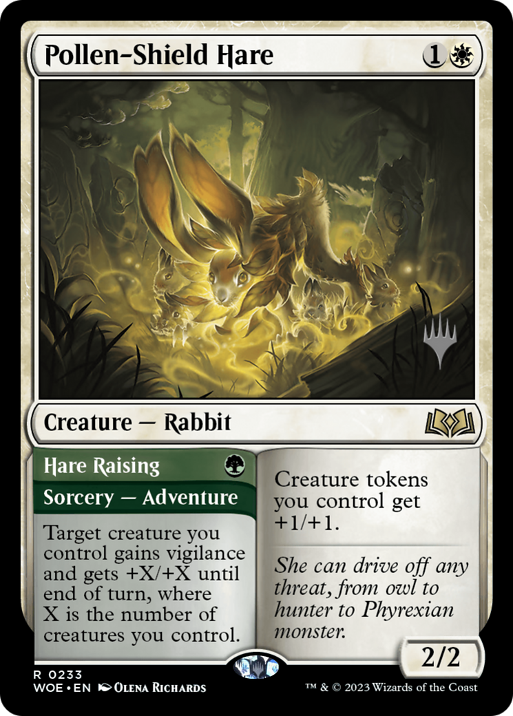 Pollen-Shield Hare // Hare Raising (PWOE-233P) - Wilds of Eldraine Promos Foil - Premium MTG Single from Wizards of the Coast - Just $0.34! Shop now at Game Crave Tournament Store