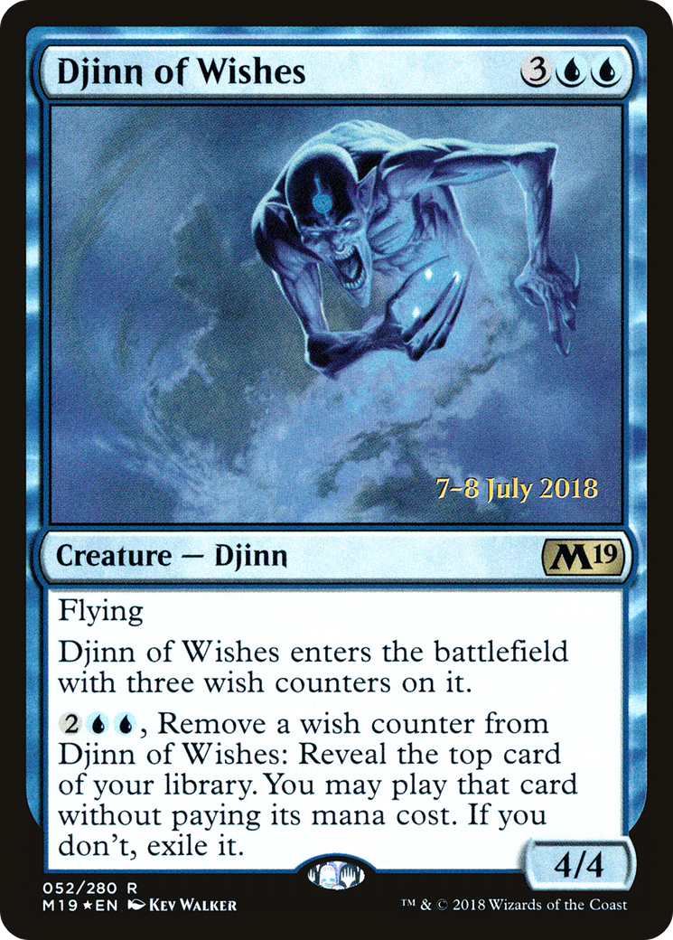 Djinn of Wishes (PM19-52S) - Core Set 2019 Promos Foil - Premium MTG Single from Wizards of the Coast - Just $0.11! Shop now at Game Crave Tournament Store