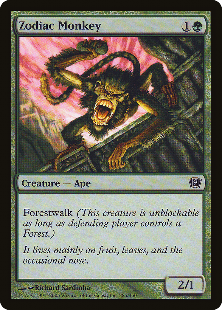 Zodiac Monkey (9ED-285★) - Ninth Edition Foil - Premium MTG Single from Wizards of the Coast - Just $15.61! Shop now at Game Crave Tournament Store