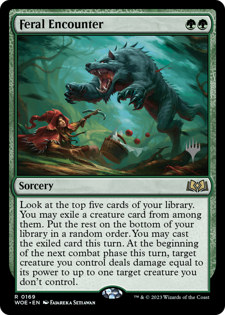 Feral Encounter (PWOE-169P) - Wilds of Eldraine Promos Foil - Premium MTG Single from Wizards of the Coast - Just $0.09! Shop now at Game Crave Tournament Store
