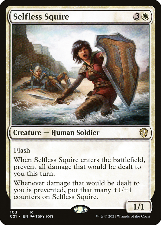 Selfless Squire (C21-103) - Commander 2021 - Premium MTG Single from Wizards of the Coast - Just $0.10! Shop now at Game Crave Tournament Store