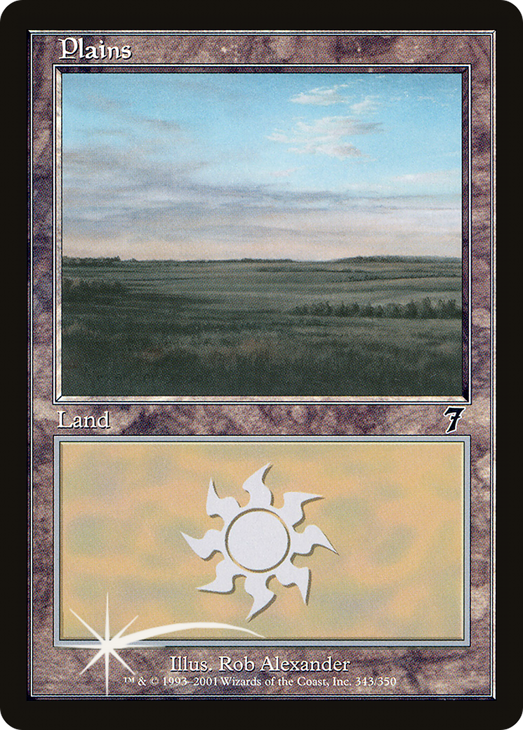 Plains (7ED-343★) - Seventh Edition Foil - Premium MTG Single from Wizards of the Coast - Just $1.20! Shop now at Game Crave Tournament Store