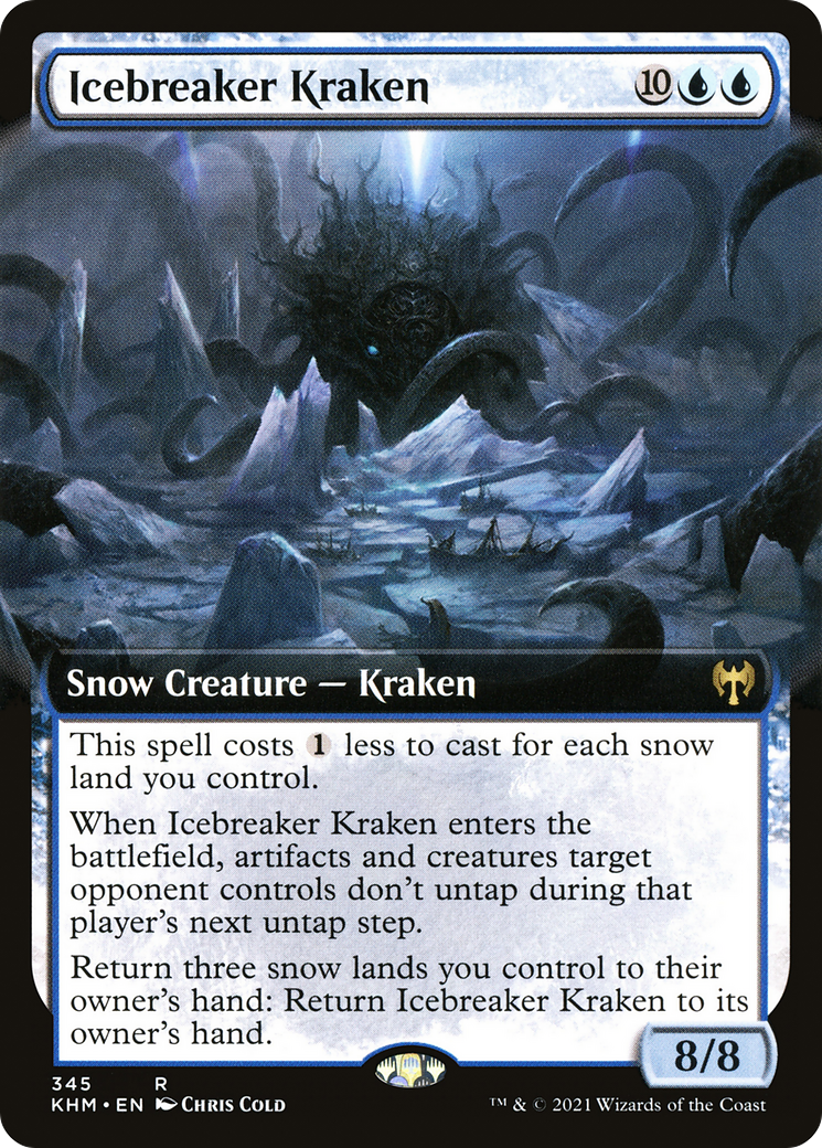 Icebreaker Kraken (KHM-345) - Kaldheim: (Extended Art, snow) - Premium MTG Single from Wizards of the Coast - Just $0.30! Shop now at Game Crave Tournament Store