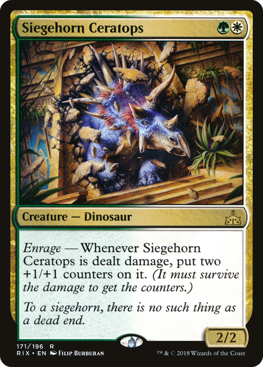 Siegehorn Ceratops (RIX-171) - Rivals of Ixalan - Premium MTG Single from Wizards of the Coast - Just $0.10! Shop now at Game Crave Tournament Store