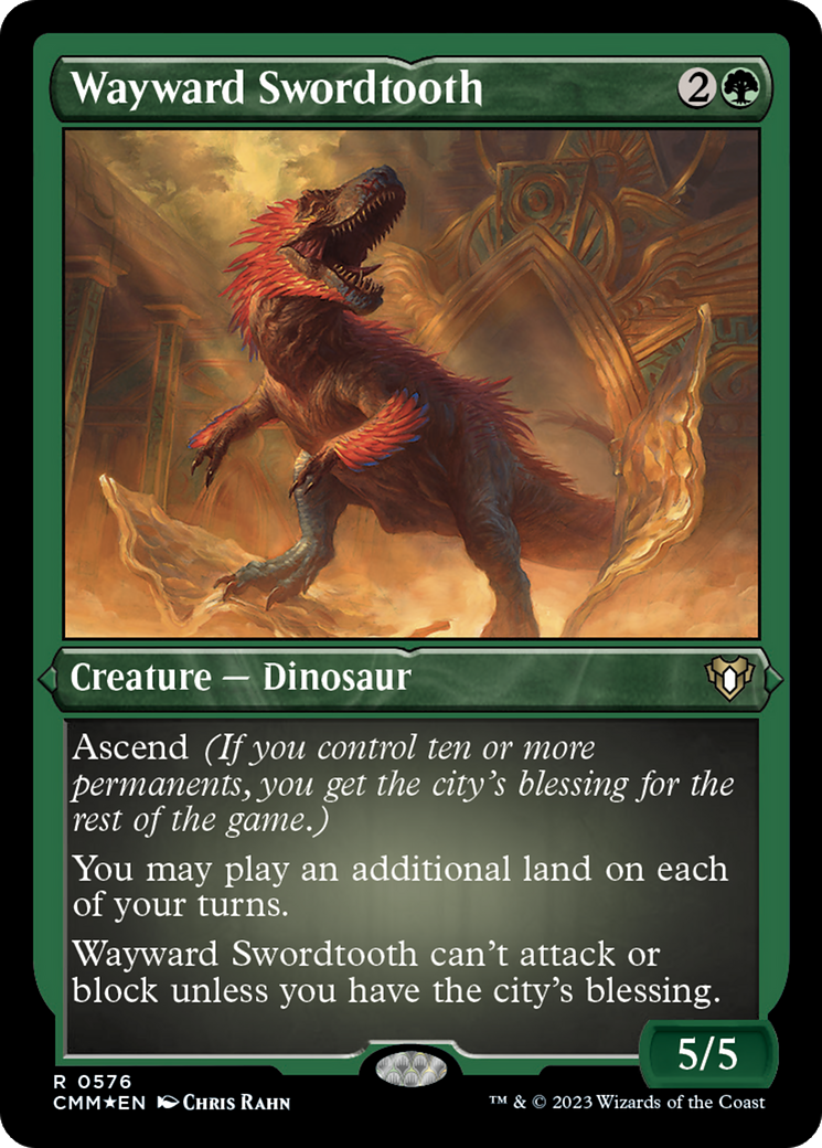 Wayward Swordtooth (CMM-576) - Commander Masters Etched Foil - Premium MTG Single from Wizards of the Coast - Just $1.91! Shop now at Game Crave Tournament Store