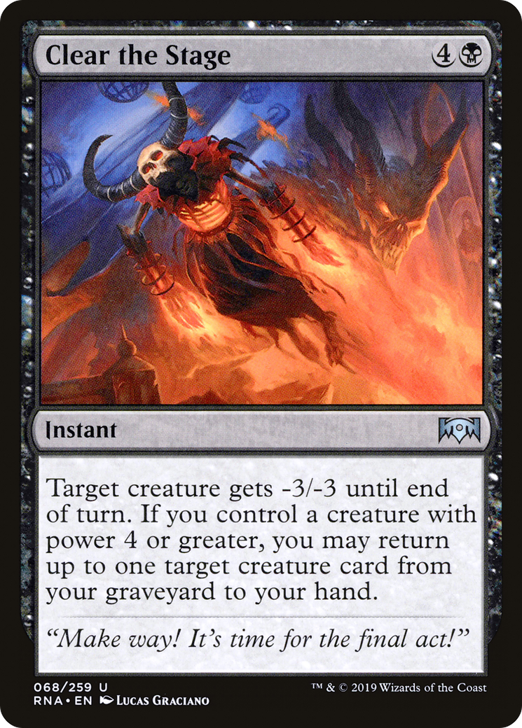 Clear the Stage (RNA-068) - Ravnica Allegiance - Premium MTG Single from Wizards of the Coast - Just $0.25! Shop now at Game Crave Tournament Store