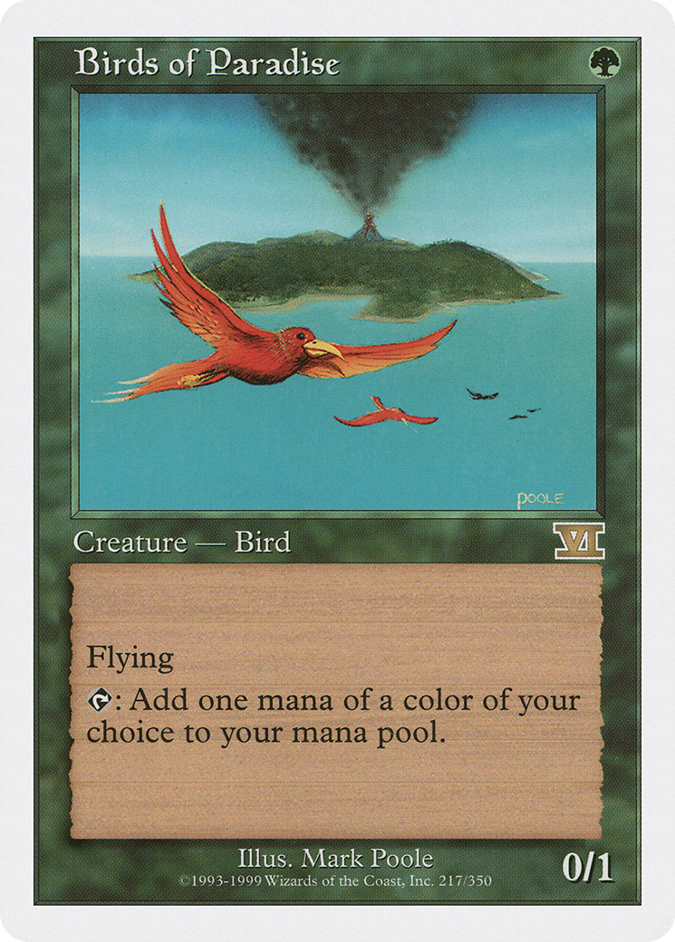 Birds of Paradise (6ED-217) - Classic Sixth Edition - Premium MTG Single from Wizards of the Coast - Just $9.22! Shop now at Game Crave Tournament Store