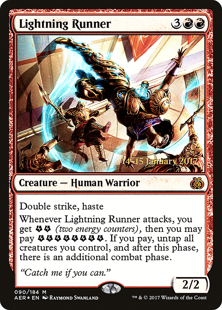 Lightning Runner (PAER-90S) - Aether Revolt Promos Foil - Premium MTG Single from Wizards of the Coast - Just $1.07! Shop now at Game Crave Tournament Store
