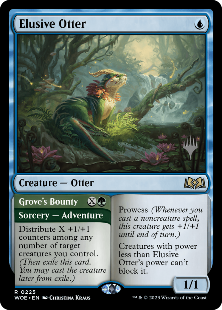 Elusive Otter // Grove's Bounty (PWOE-225P) - Wilds of Eldraine Promos - Premium MTG Single from Wizards of the Coast - Just $0.11! Shop now at Game Crave Tournament Store