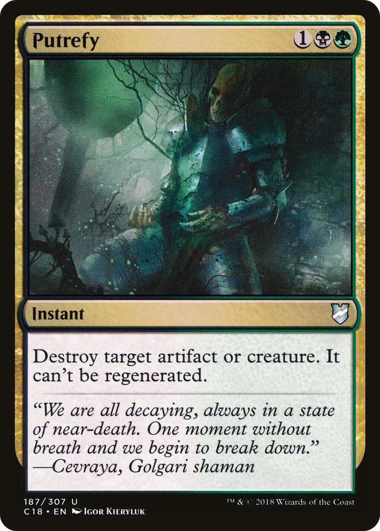 Putrefy (C18-187) - Commander 2018 - Premium MTG Single from Wizards of the Coast - Just $0.08! Shop now at Game Crave Tournament Store