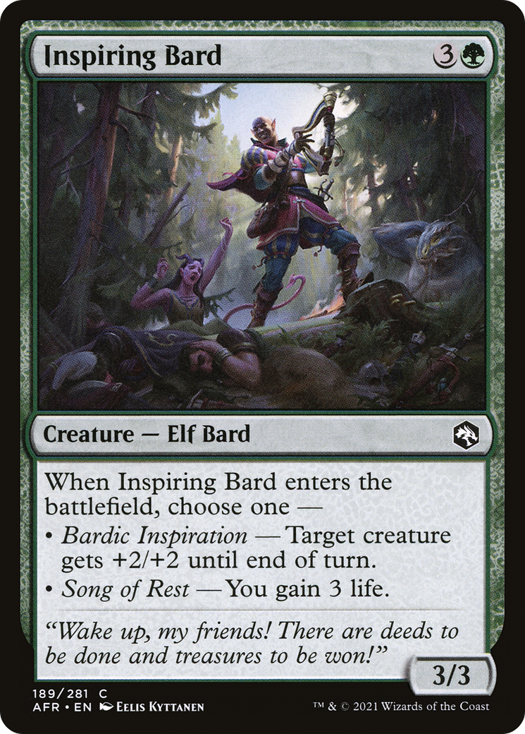 Inspiring Bard (AFR-189) - Adventures in the Forgotten Realms Foil - Premium MTG Single from Wizards of the Coast - Just $0.08! Shop now at Game Crave Tournament Store