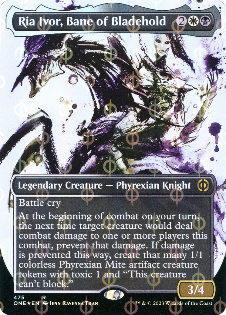 Ria Ivor, Bane of Bladehold (ONE-475) - Phyrexia: All Will Be One: (Showcase) (Borderless) Foil - Premium MTG Single from Wizards of the Coast - Just $0.55! Shop now at Game Crave Tournament Store