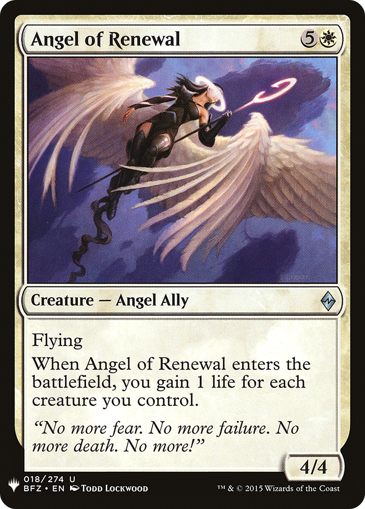Angel of Renewal (MB1-020) - Mystery Booster - Premium MTG Single from Wizards of the Coast - Just $0.08! Shop now at Game Crave Tournament Store