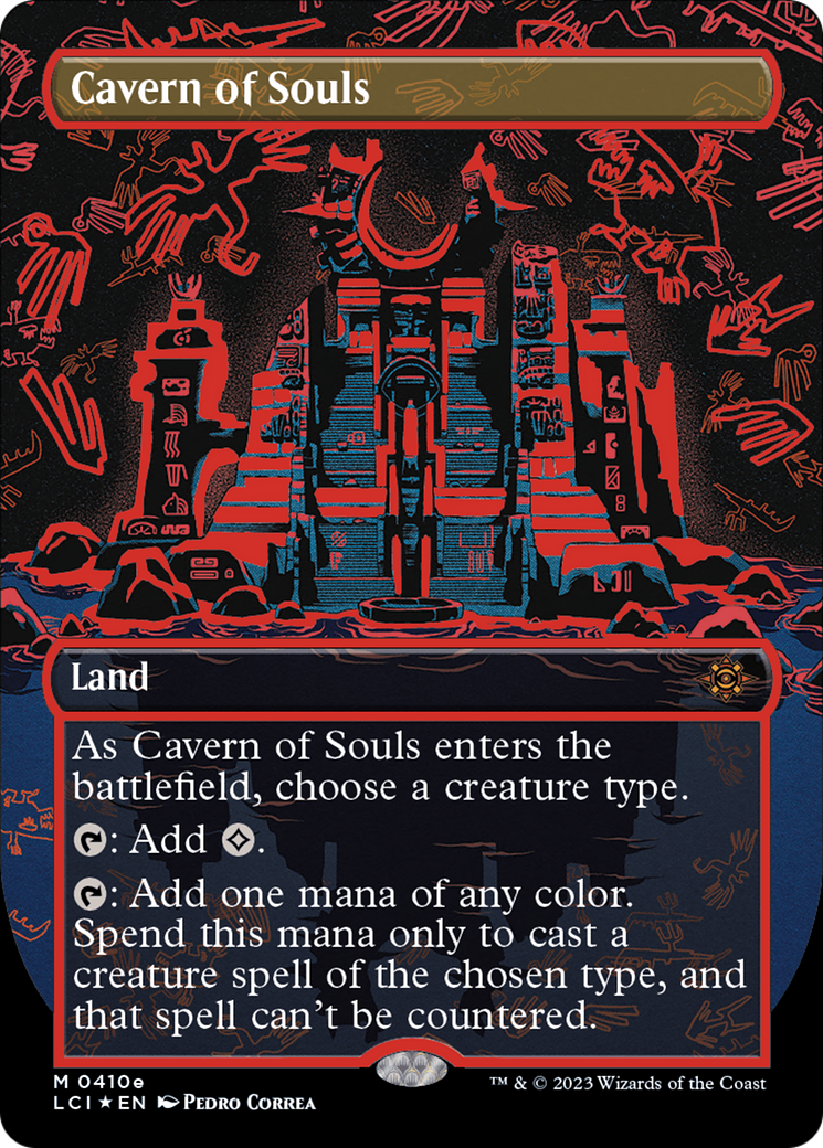 Cavern of Souls (LCI-410E) - The Lost Caverns of Ixalan (Borderless) Foil - Premium MTG Single from Wizards of the Coast - Just $117.26! Shop now at Game Crave Tournament Store