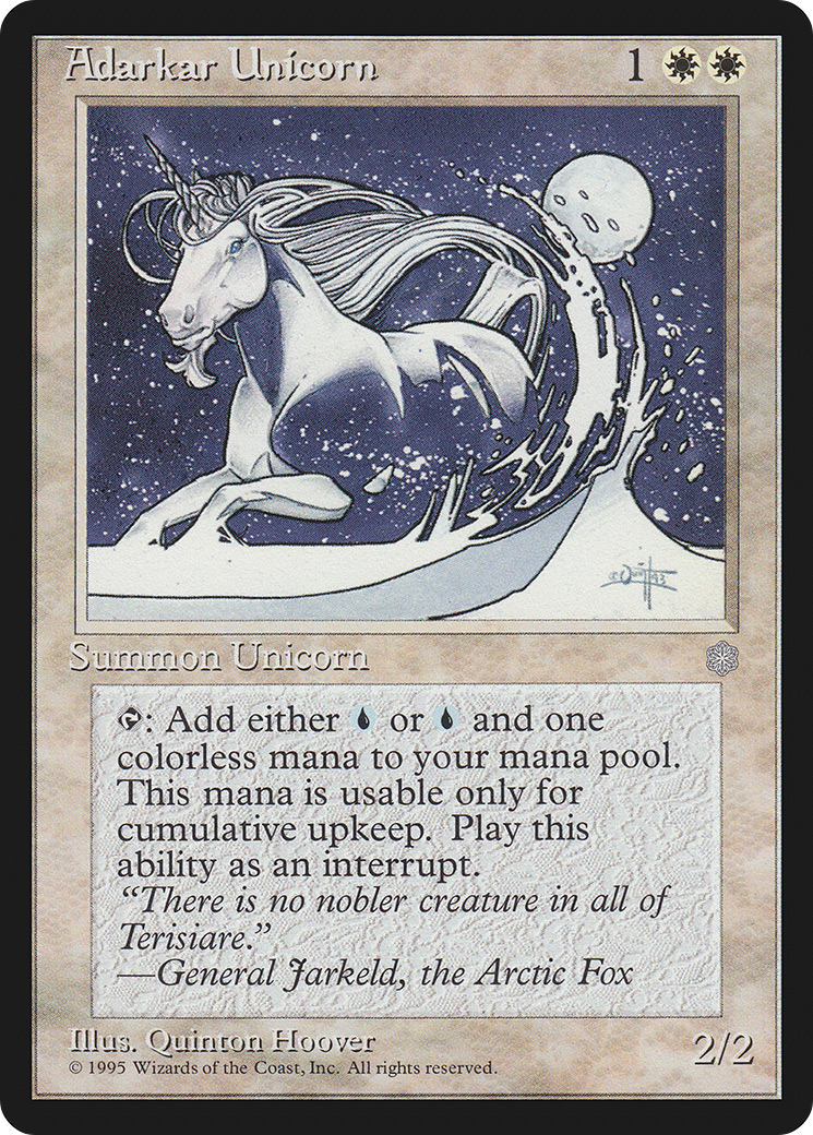 Adarkar Unicorn (ICE-001) - Ice Age - Premium MTG Single from Wizards of the Coast - Just $0.08! Shop now at Game Crave Tournament Store