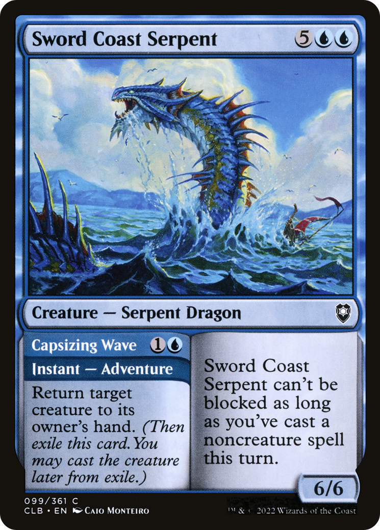 Sword Coast Serpent // Capsizing Wave (CLB-099) - Commander Legends: Battle for Baldur's Gate - Premium MTG Single from Wizards of the Coast - Just $0.25! Shop now at Game Crave Tournament Store
