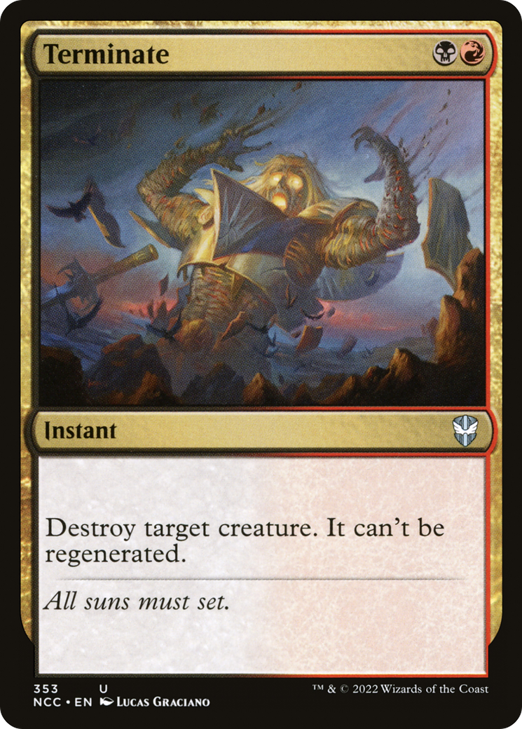 Terminate (NCC-353) - New Capenna Commander - Premium MTG Single from Wizards of the Coast - Just $0.59! Shop now at Game Crave Tournament Store