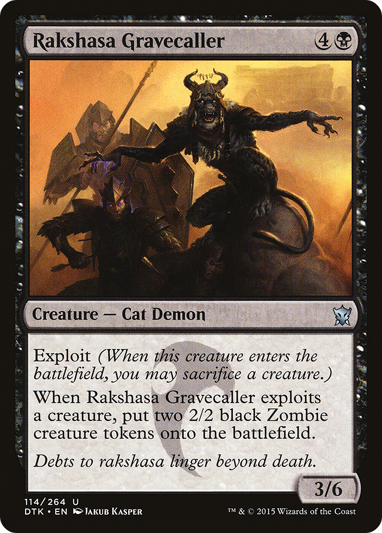 Rakshasa Gravecaller (DTK-114) - Dragons of Tarkir - Premium MTG Single from Wizards of the Coast - Just $0.25! Shop now at Game Crave Tournament Store