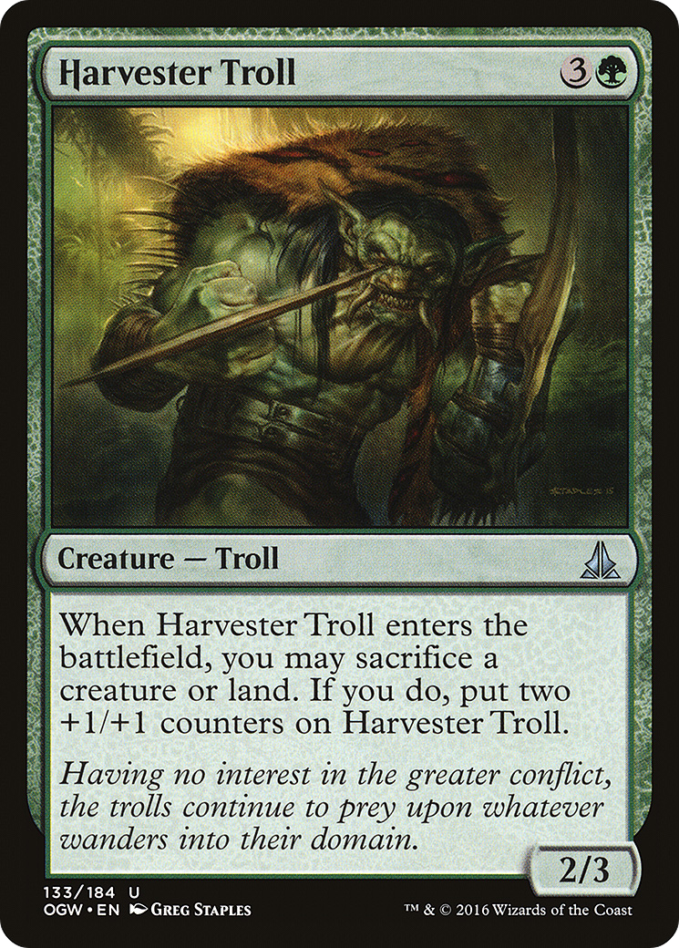 Harvester Troll (OGW-133) - Oath of the Gatewatch Foil - Premium MTG Single from Wizards of the Coast - Just $0.25! Shop now at Game Crave Tournament Store