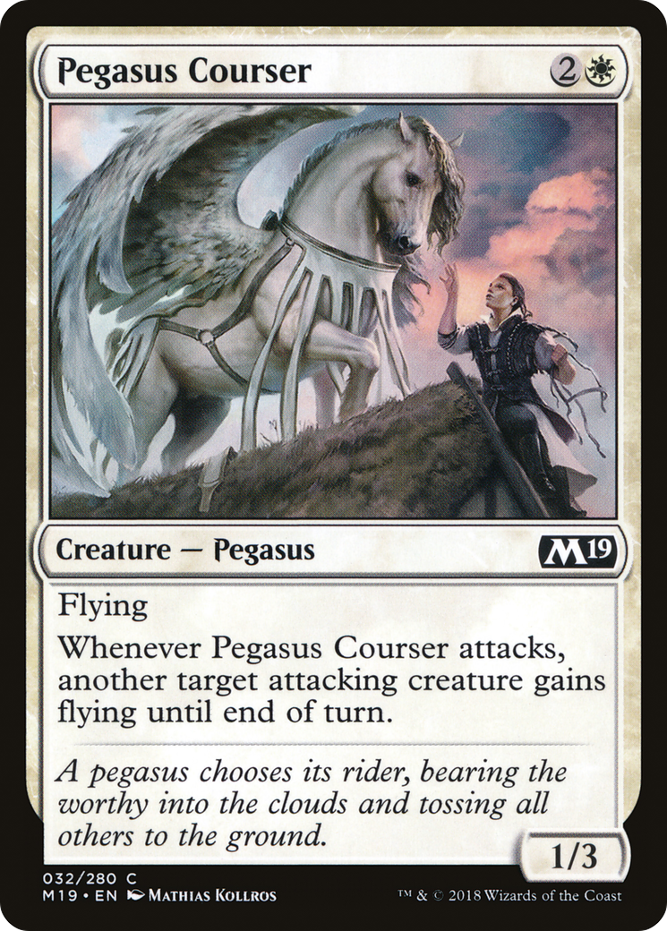Pegasus Courser (M19-032) - Core Set 2019 - Premium MTG Single from Wizards of the Coast - Just $0.25! Shop now at Game Crave Tournament Store