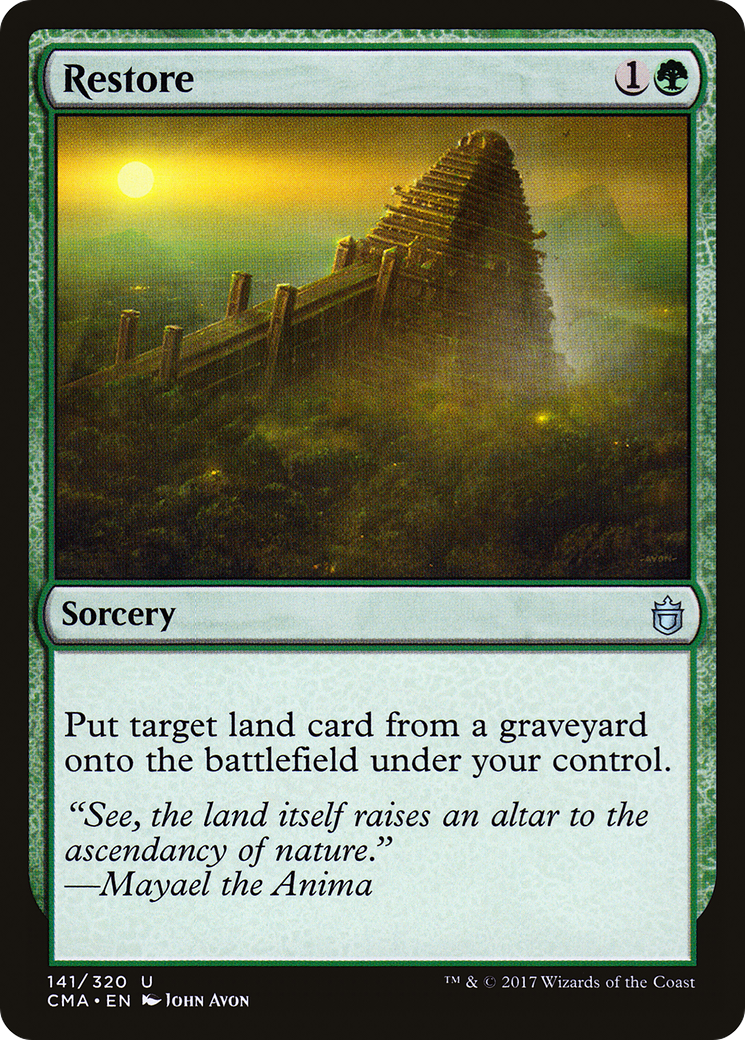Restore (CMA-141) - Commander Anthology - Premium MTG Single from Wizards of the Coast - Just $0.10! Shop now at Game Crave Tournament Store