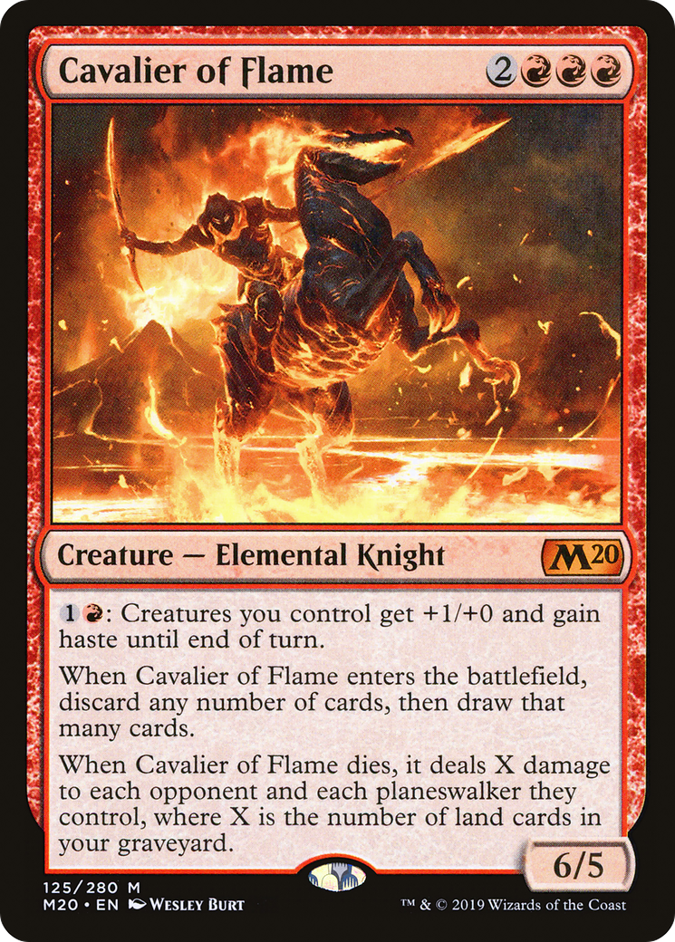 Cavalier of Flame (M20-125) - Core Set 2020 - Premium MTG Single from Wizards of the Coast - Just $0.28! Shop now at Game Crave Tournament Store