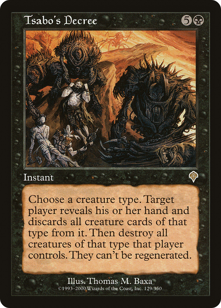 Tsabo's Decree (INV-129) - Invasion Foil - Premium MTG Single from Wizards of the Coast - Just $6.67! Shop now at Game Crave Tournament Store