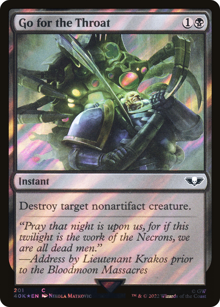 Go for the Throat (40K-201★) - Warhammer 40,000 Commander Foil - Premium MTG Single from Wizards of the Coast - Just $1.30! Shop now at Game Crave Tournament Store