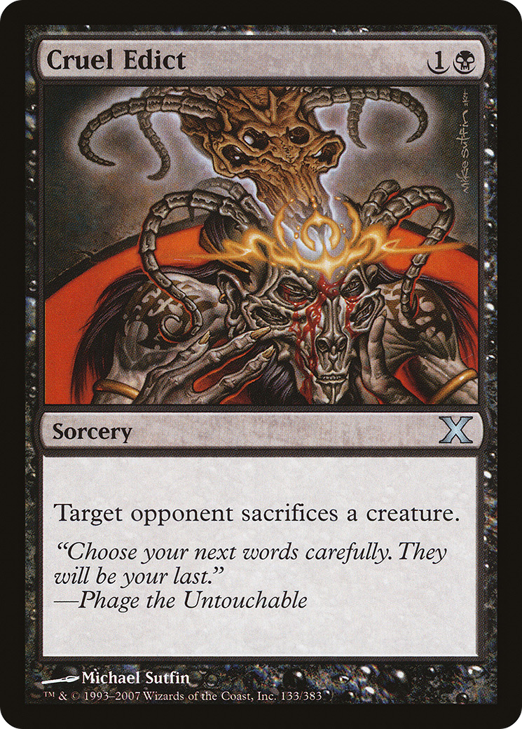 Cruel Edict (10E-133) - Tenth Edition - Premium MTG Single from Wizards of the Coast - Just $0.25! Shop now at Game Crave Tournament Store