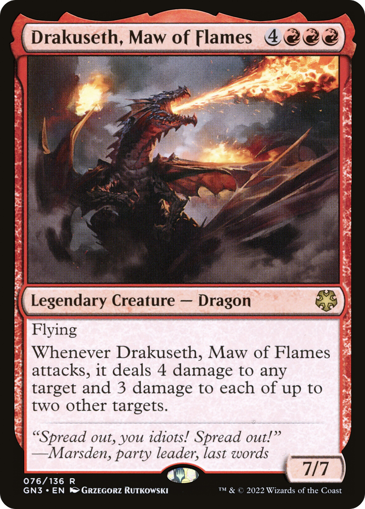 Drakuseth, Maw of Flames (GN3-076) - Game Night: Free-for-All - Premium MTG Single from Wizards of the Coast - Just $0.22! Shop now at Game Crave Tournament Store