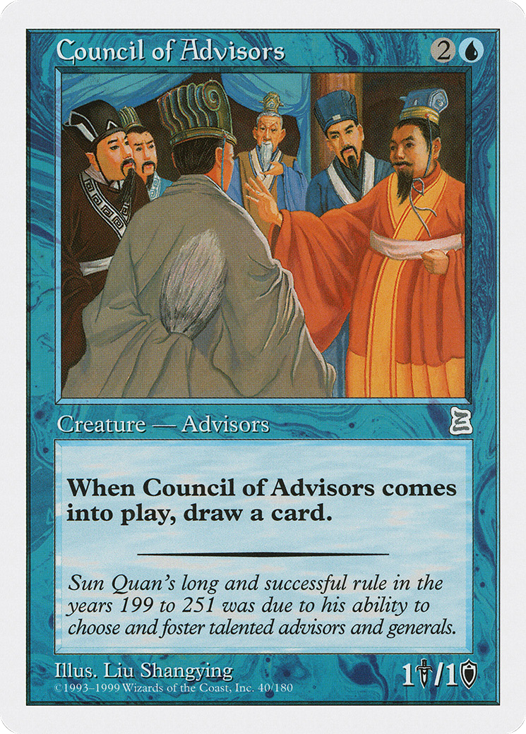 Council of Advisors (PTK-040) - Portal Three Kingdoms - Premium MTG Single from Wizards of the Coast - Just $1.80! Shop now at Game Crave Tournament Store