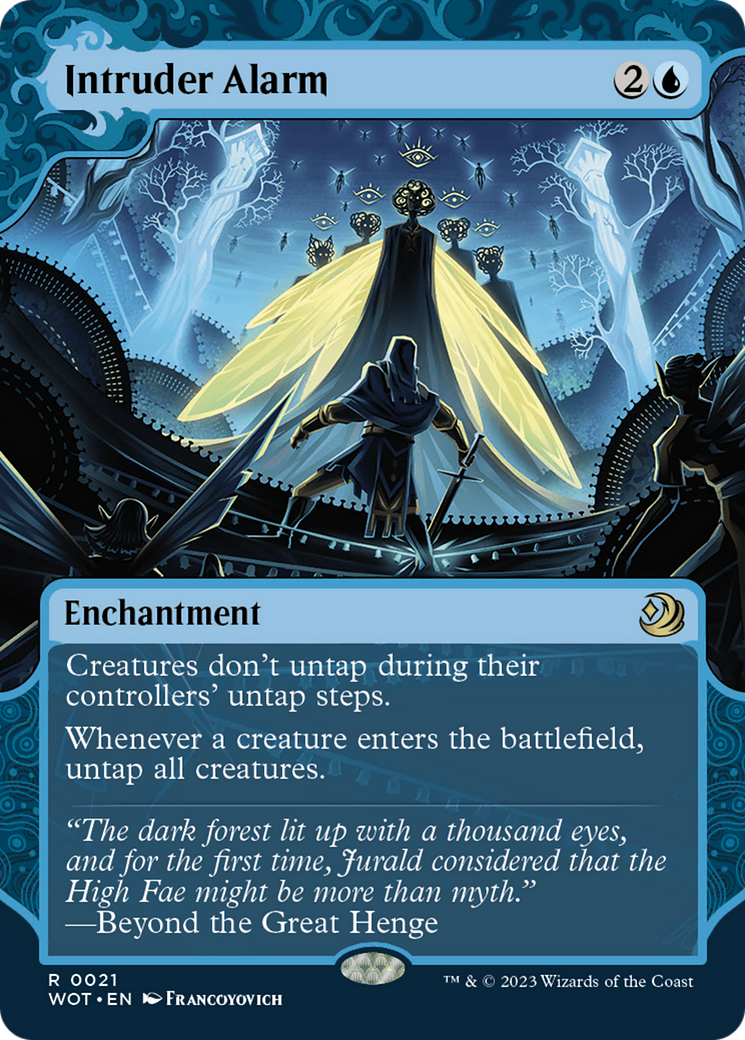 Intruder Alarm (WOT-021) - Wilds of Eldraine: Enchanting Tales: (Showcase) (Borderless) - Premium MTG Single from Wizards of the Coast - Just $0.29! Shop now at Game Crave Tournament Store