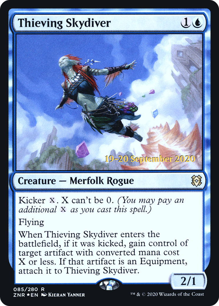 Thieving Skydiver (PZNR-85S) - Zendikar Rising Promos Foil - Premium MTG Single from Wizards of the Coast - Just $0.36! Shop now at Game Crave Tournament Store